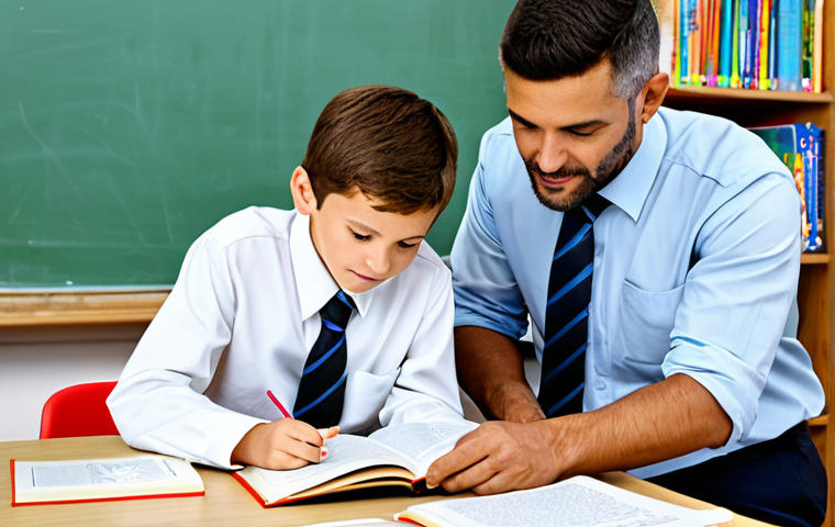 **
"A dedicated literacy worker, fully clothed in professional attire, assisting a young student with their reading lesson in a bright, clean classroom. Books and learning materials are neatly arranged. Perfect anatomy, correct proportions, natural pose, well-formed hands, proper finger count, natural body proportions, safe for work, appropriate content, fully clothed, professional, family-friendly."
**