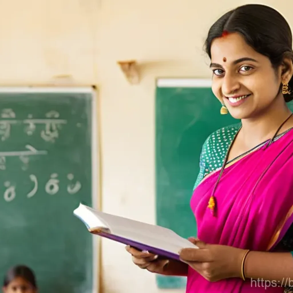 문해교육사와 연봉 협상 성공담 - **Prompt:** A confident and empowered Bengali female literacy teacher, aged around 30-40, stands pro...