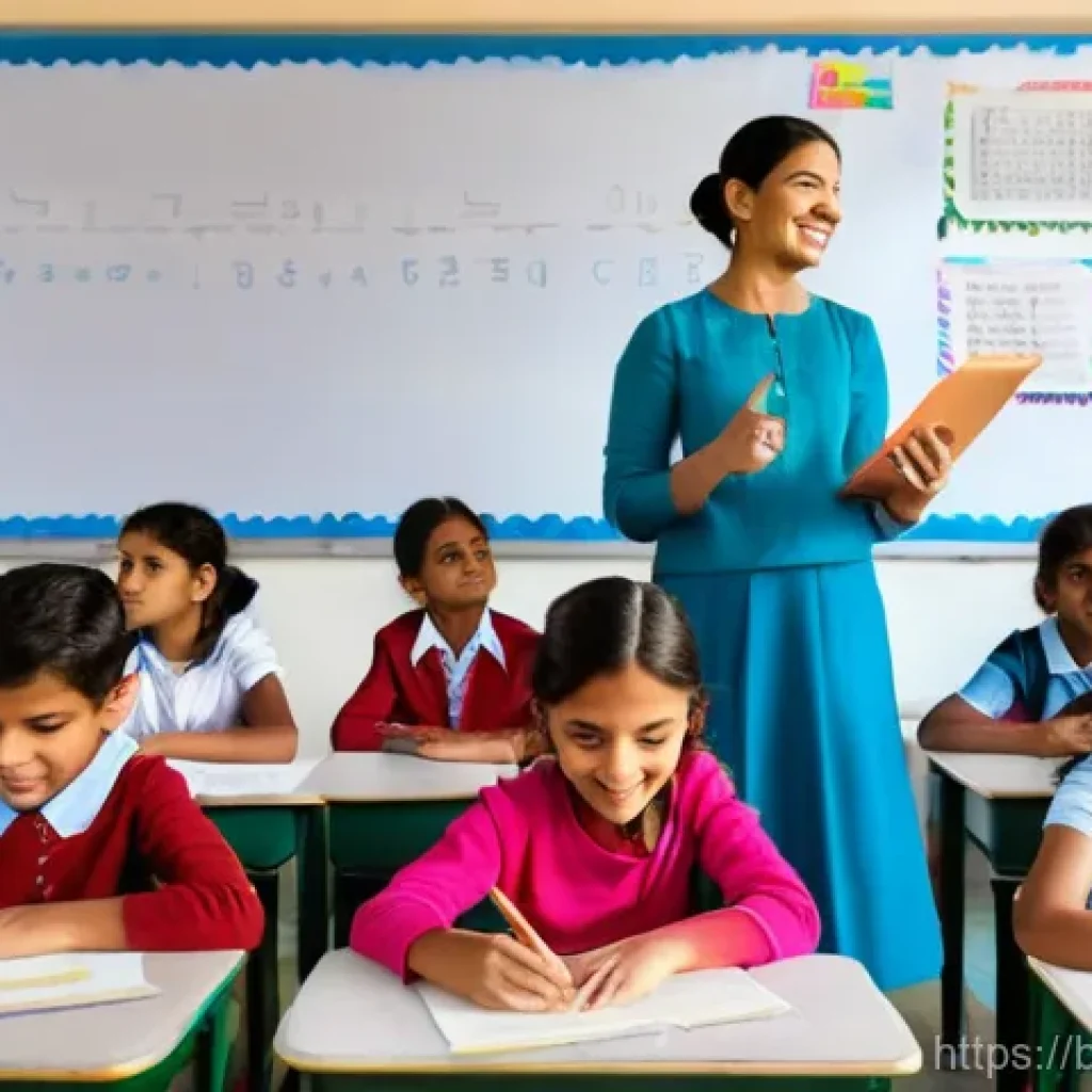문해교육사와 언어학의 관계 - **Prompt:** A diverse group of elementary school children, aged 6-8, are seated in a bright, invitin...